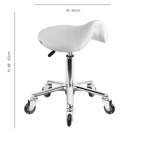 Saddle Stool - White - Aluminium Base